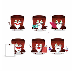 Poster - Professor red ring box academic cartoon character working on laboratory