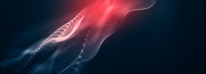 Wall Mural - abstract particular digital background hi-tech and scientific technology data line connect. particul