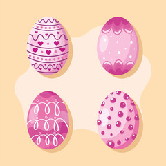 Canvas Print - set of easter eggs