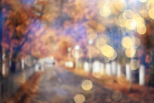 Abstract Blurred Autumn Background Park, City Fall Nature October