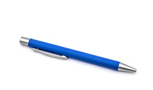 Blue Pen Isolated On White Background