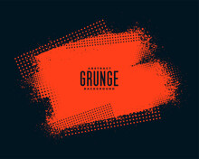 Red Halftone Grunge On Black Background