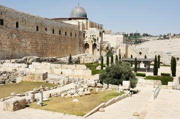 Ancient walls of the old city in Jerusalem