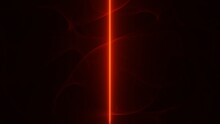 Red Glowing Laser Beam Passing Through Plasma, Gas , Smoke Background. Beam Of Light . 3d Render Illustration.
