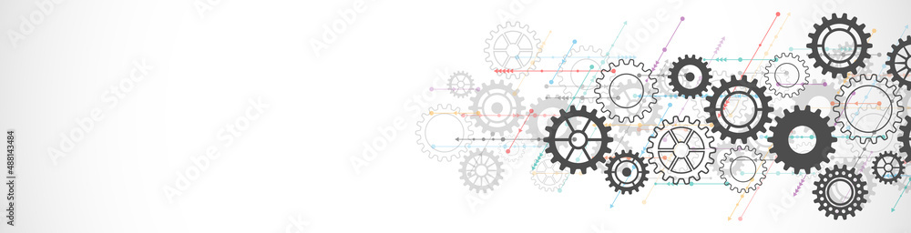 Machine Wheel Image Header Website header or banner design with cogs and gear wheel mechanisms ...
