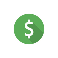 Sticker - Dollar vector icon with shadow