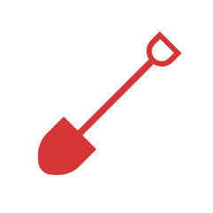 Sticker - Shovel red vector icon