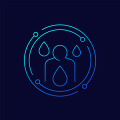 Wall Mural - rehydrate line icon on dark