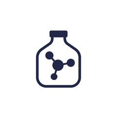 Poster - solvent bottle icon on white