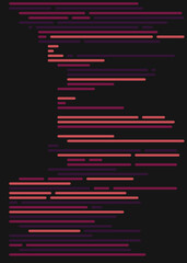 Code on screen vector illustration, flat cartoon coding lines simulation