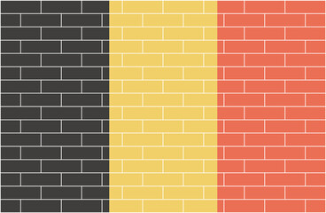 Belgium national flag bricks effect country emblem