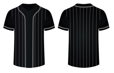 Black  baseball shirt. vector illustration