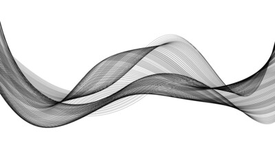 Abstract black lines curve wave on white background vector