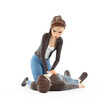 3d cartoon woman doing heart massage to man