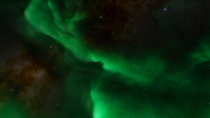 colorful space background with stars, nebula gas cloud in deep outer space, science fiction illustrarion 3d illustration
