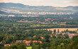 Panorama of the town of Sobieszów (Jelenia Góra district) on a beautiful summer day
