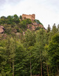 Chojnik Castle (Kynast) on top of the Chojnik hill within the Karkonosze National Park, overlooking the Jelenia Góra valley
