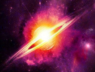 Wall Mural - planets and exoplanets of unexplored galaxies. sci-fi. new worlds to discover. colonization and expl