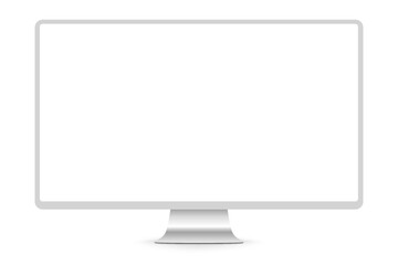 Realistic modern thin frame display computer monitor vector illustration. PNG