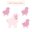 © Hanna Yemelianova - Find the right shadow for cartoon sheep.