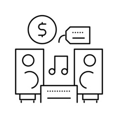 music device rental line icon vector illustration