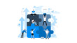 Animation ready duik friendly vector Illustration. Conceptual business story. Puzzle connection, teamwork abstract metaphor, partnership, collaboration, solving problem, effective business solution.