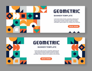 Illustration vector graphic of colorful square geometric template good for banner design