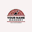 Masonry Half Circle Logo Vector Icon Illustration
