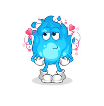 Blue Fire Shy Vector. Cartoon Character