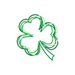 clover leaf outline vector illustration, happy st. patrick's day or good luck social media post template