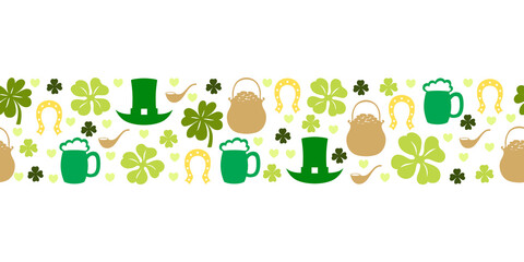 Sticker - St. Patrick's day horizontal pattern seamless