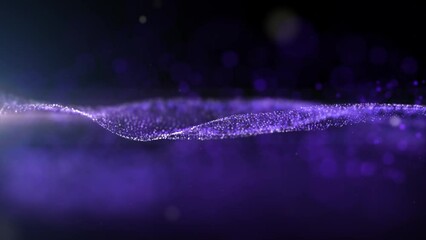 Poster - Abstract luxurious, premium glittering blue particles grid motion background floating in cyberspace loop background