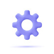 © Анна Тощева - Cogwheel gear, setting symbol. Repair, optimizing, workflow concept. 3d vector icon. Cartoon minimal style.
