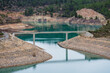 Half empty reservoir in River Mijares, Spain. Puebla de Arenoso, Castellón, Comunidad Valenciana
