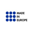 made in europe, vector logo with european union flag