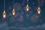 Fototapeta  - Ramadan Kareem Greeting Background Islamic 3d illustrator design