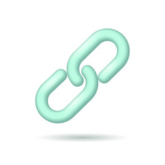 Wall Mural - blockchain link sign 3d cartoon symbol. internet technology chain security business network concept 