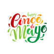 Cinco de Mayo, hand drawn lettering. Perfect for poster, greeting card, logo, t-shirt, banner. Vector illustration EPS 10