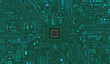 CPU Chip on Motherboard. Central Computer Processors CPU concept. Quantum computer large data processing database concept. Futuristic microchip processor. Digital chip.