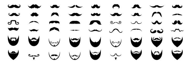 Men's mustaches icon for hipster or gentleman and barbershop. Vector Illustration.