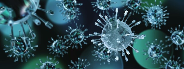 Canvas Print - virus close-up, bacteria, 3d rendering