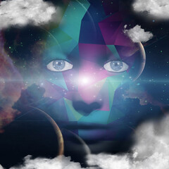 Wall Mural - face of god