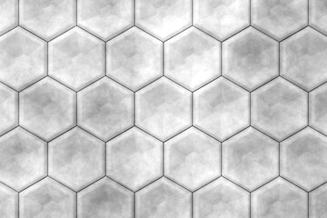 Wall Mural - tile wall design with cement textute. abstract background of hexgon. 3d rendering.