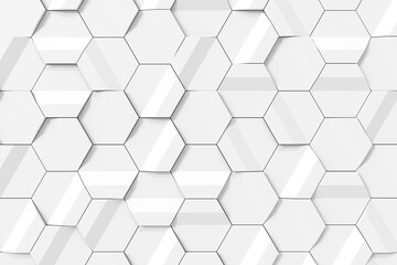 Wall Mural - modern tile wall design. abstract background of hexgon. 3d rendering.