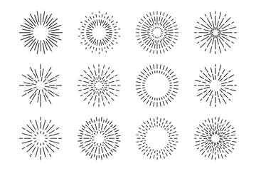 Wall Mural - sunburst set. big collection sunburst best quality. web banner. vector illustration.