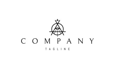 Wall Mural - vector logo on which an abstract image of the all seeing eye in a triangle.
