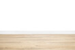 © Alex - Background with empty white wall with wooden floor with big space for advertisement or text.