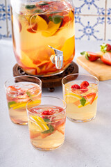 Wall Mural - Summer sangria punch in a pitcher and glasses