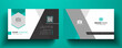 Turquoise and dark black color modern business card template with photo place holder