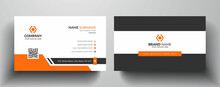 Orange And Dark Black Color Modern Business Card Template